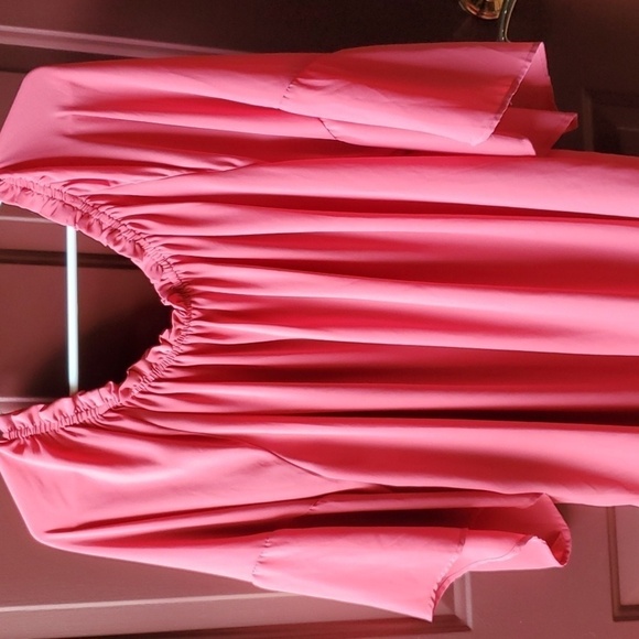 Violet and Claire coral top gathered neck wing sleeve size 3X - Picture 7 of 9
